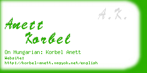 anett korbel business card